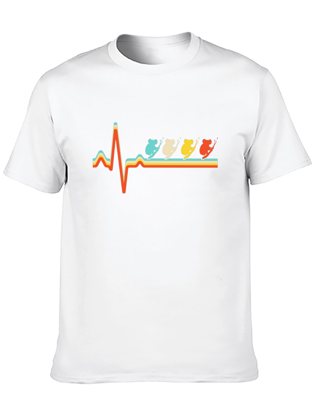 Koala Skiing Heartbeat T-Shirt