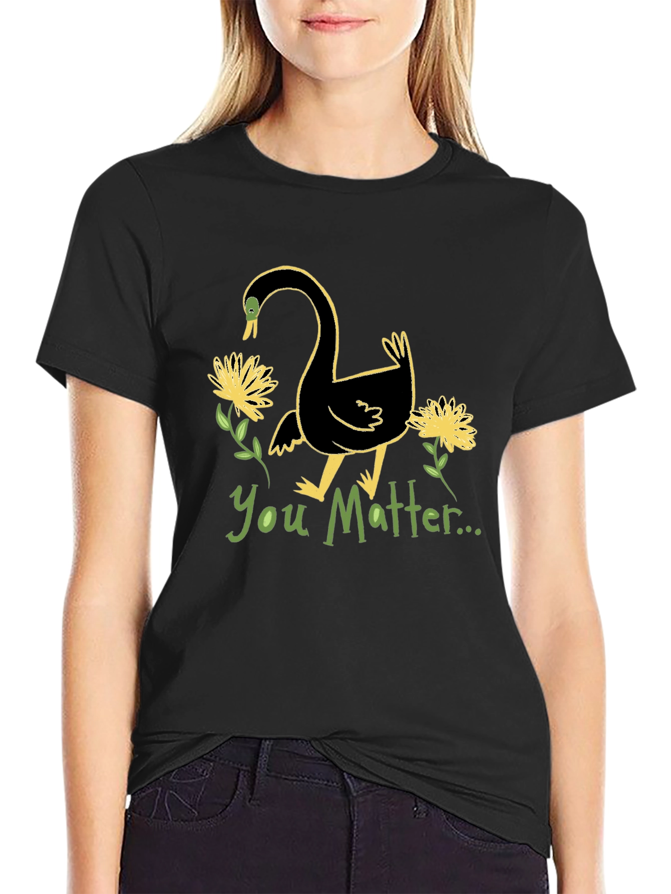 You Matter Swan Graphic Tee - Unisex Black T-Shirt