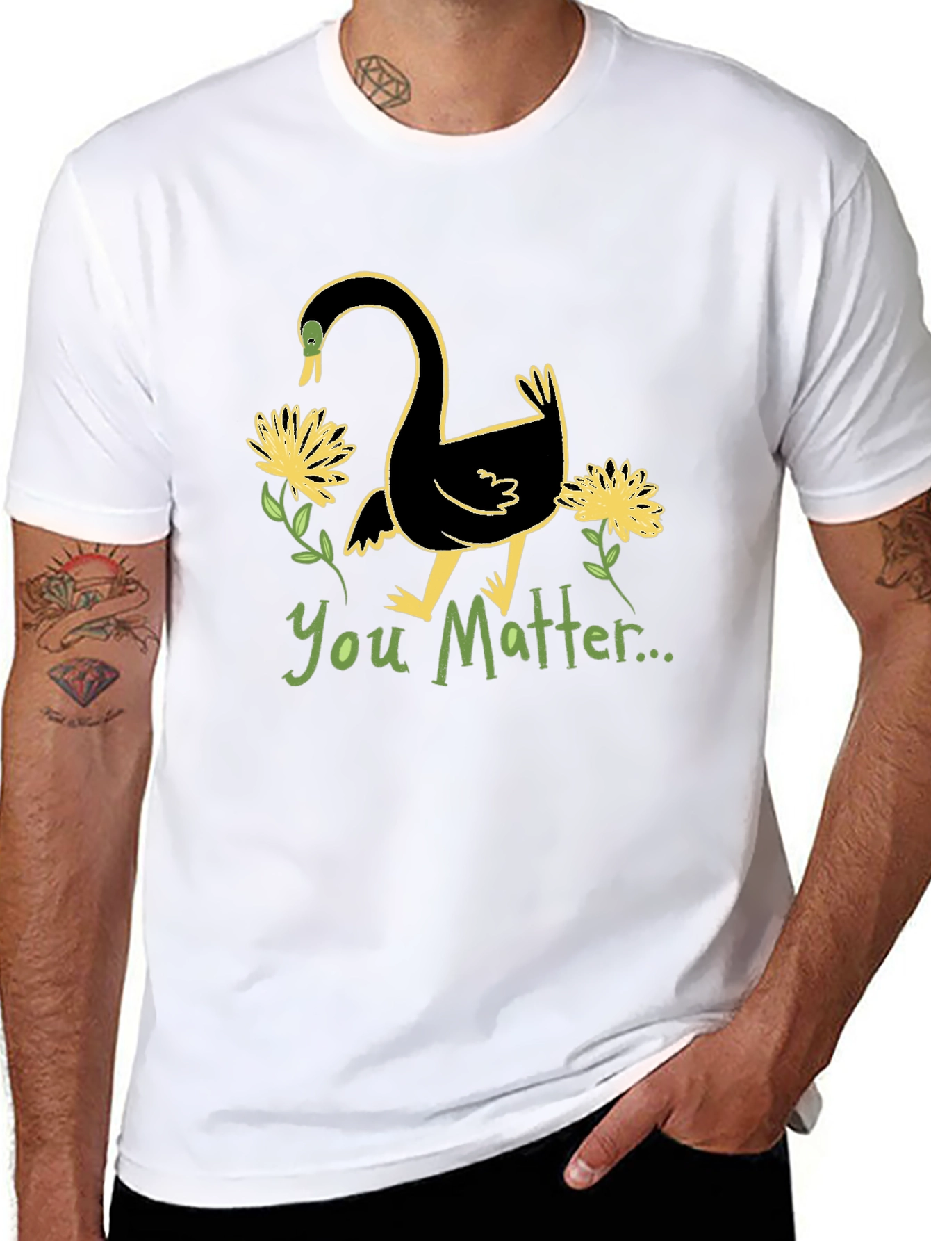 You Matter Swan Graphic Tee - Unisex Black T-Shirt