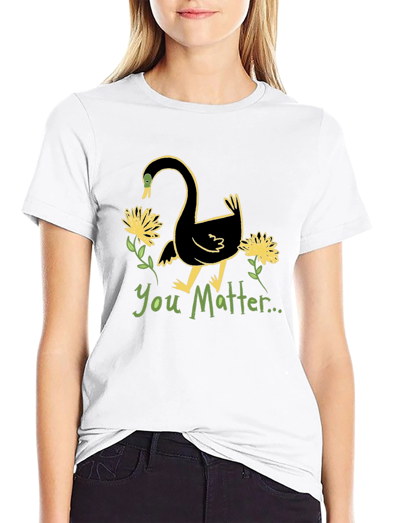 You Matter Swan Graphic Tee - Unisex Black T-Shirt