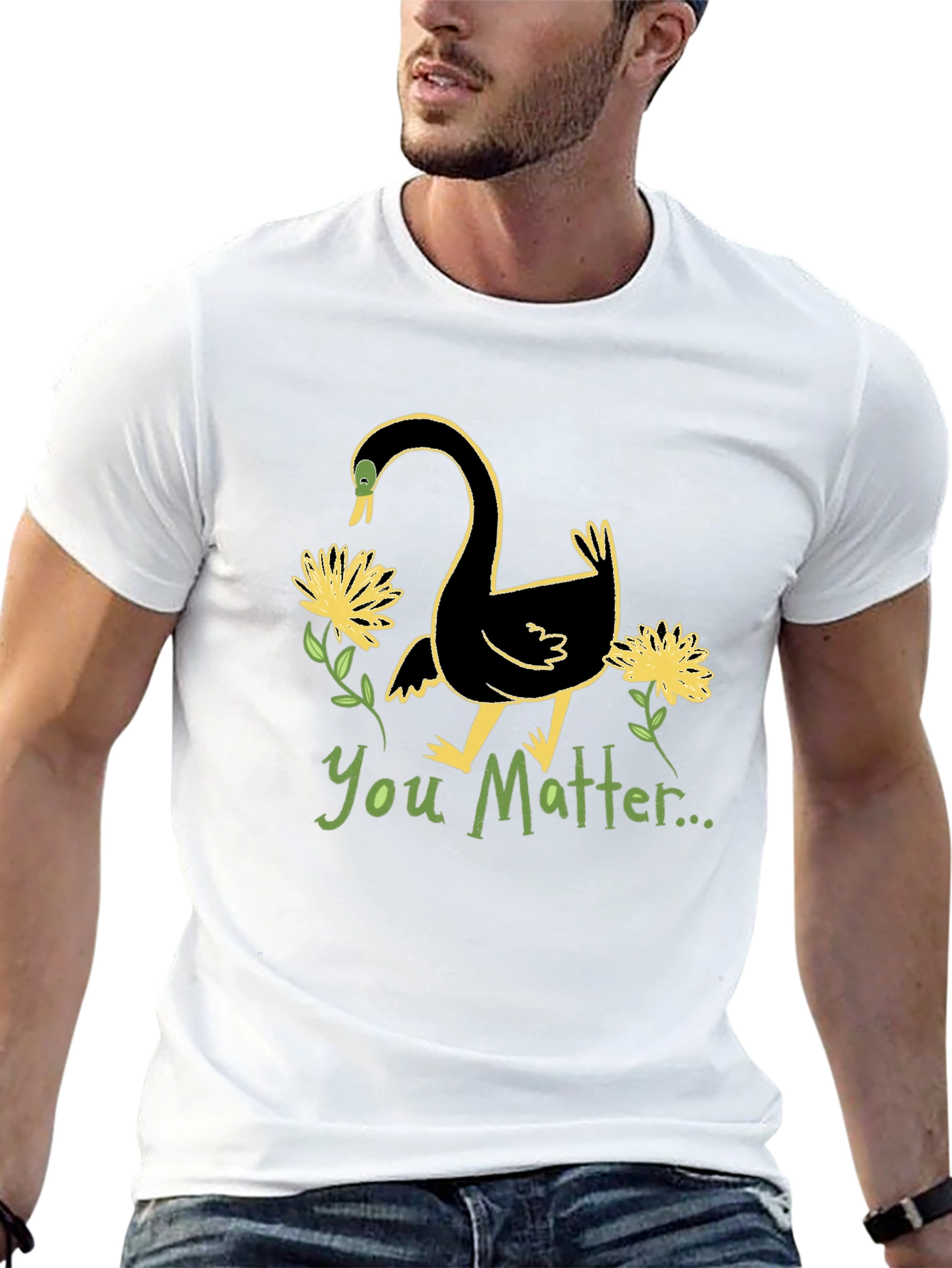 You Matter Swan Graphic Tee - Unisex Black T-Shirt