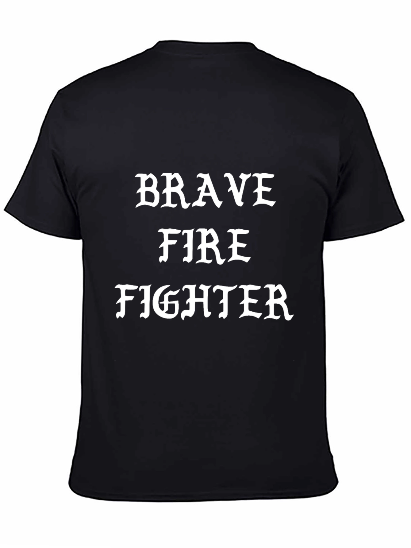 Brave Firefighter Graphic Tee - Black Cotton T-Shirt