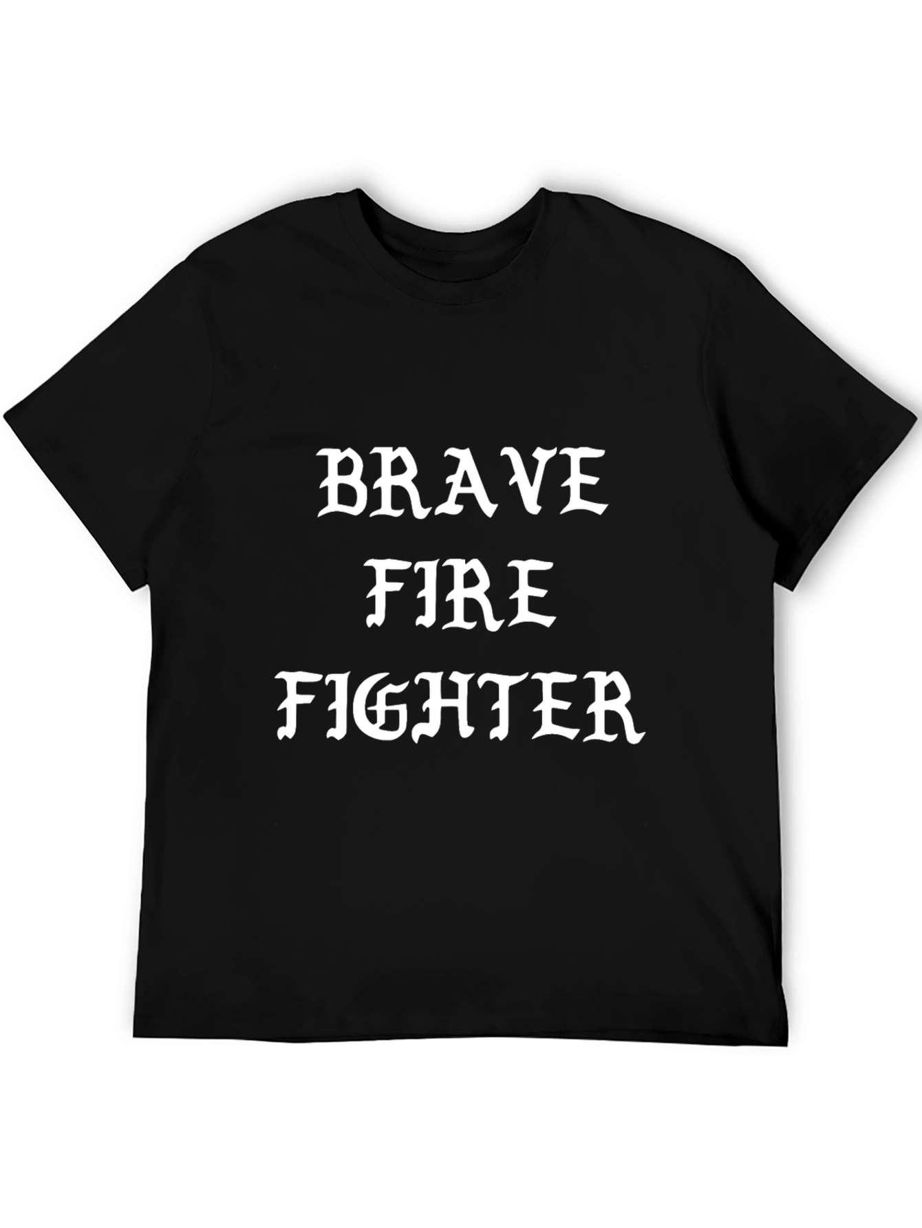 Brave Firefighter Graphic Tee - Black Cotton T-Shirt