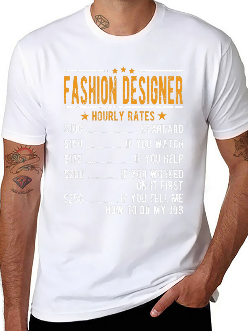 Fashion Designer Hourly Rate Humor T-Shirt