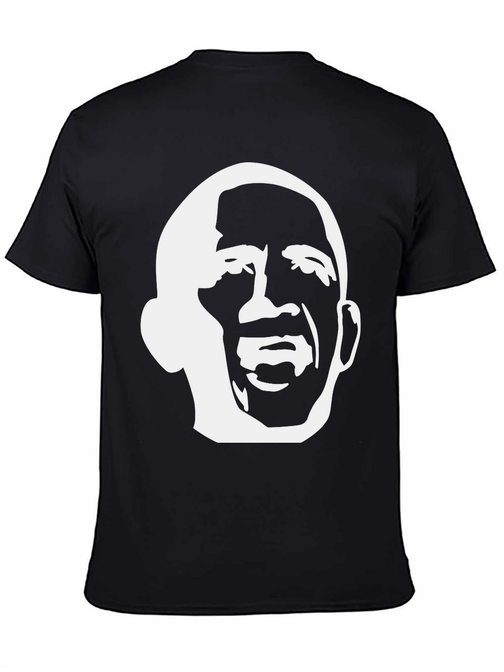 Bold Graphic Tee - White Silhouette on Black Cotton
