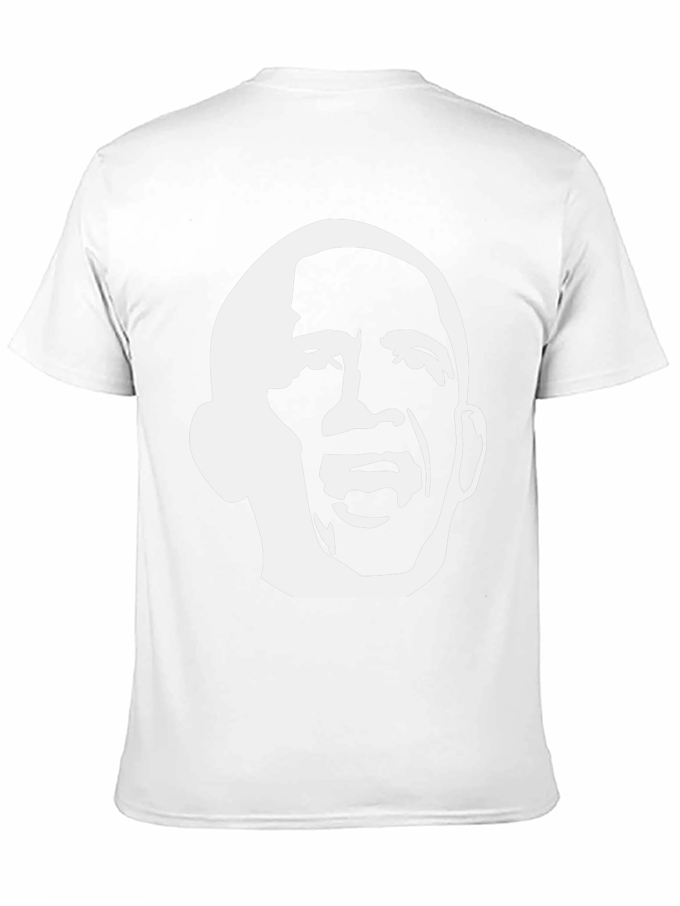 Bold Graphic Tee - White Silhouette on Black Cotton