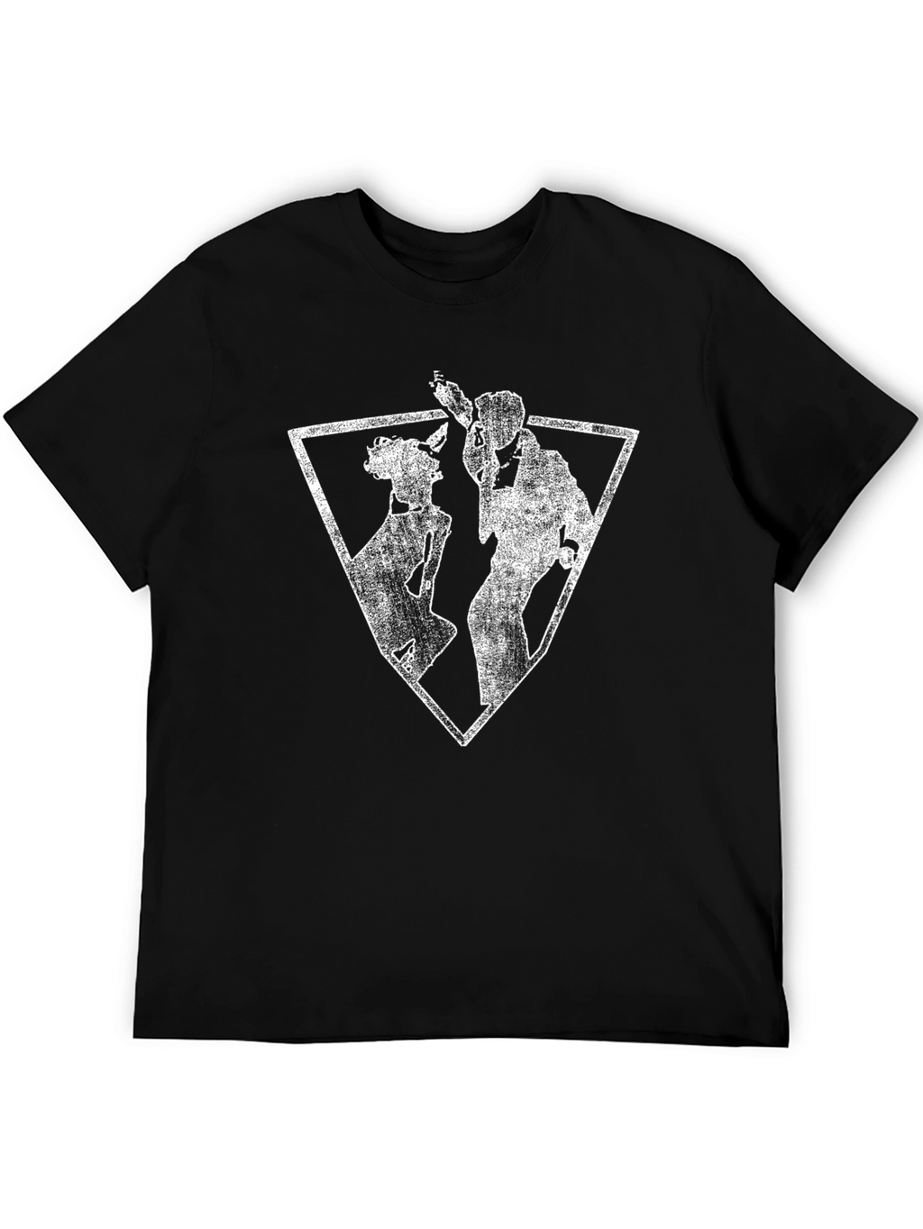 Abstract Silhouette Graphic Tee - Black