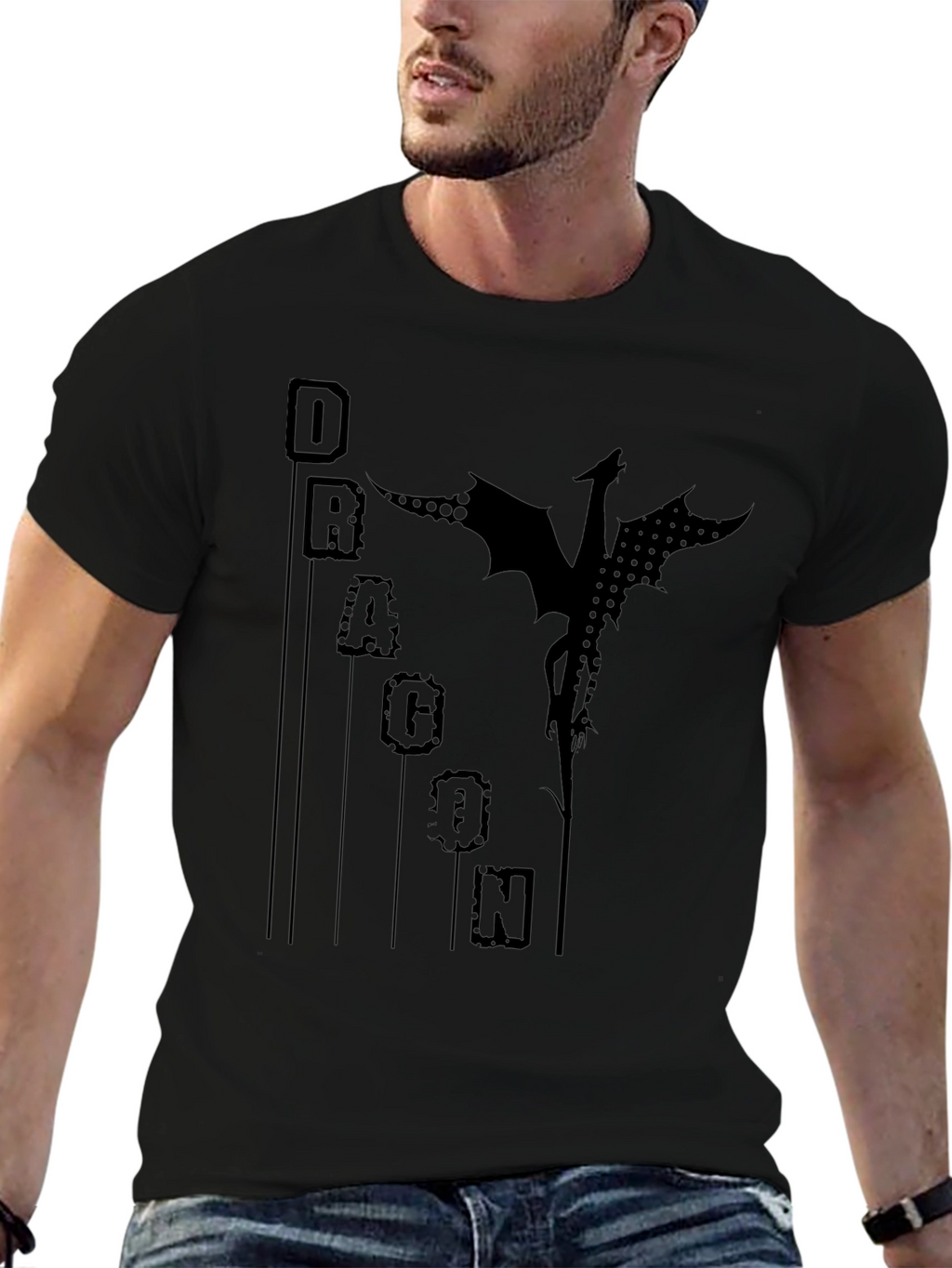 Dragon Graphic T-Shirt - Black