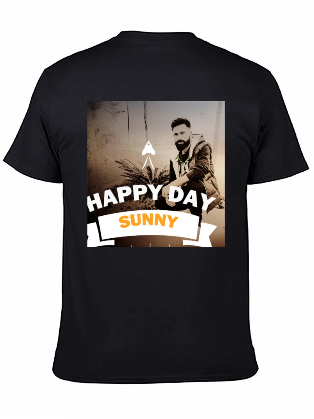 Happy Day Sunny Black Graphic T-Shirt