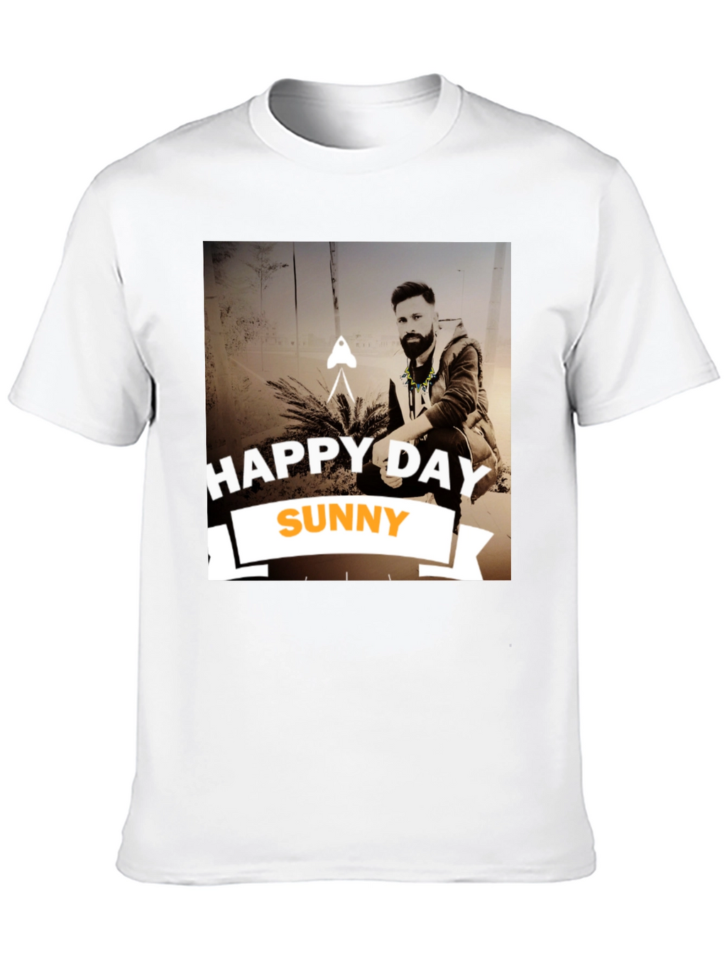 Happy Day Sunny Black Graphic T-Shirt
