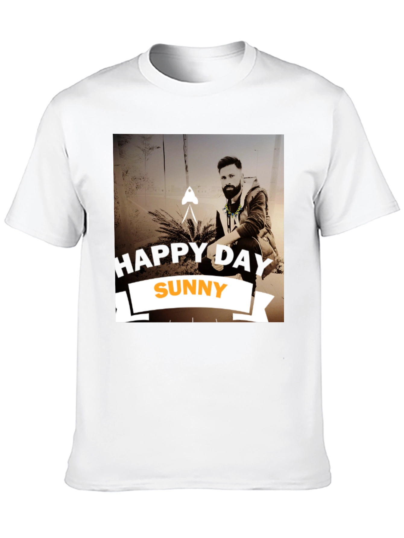 Happy Day Sunny Black Graphic T-Shirt