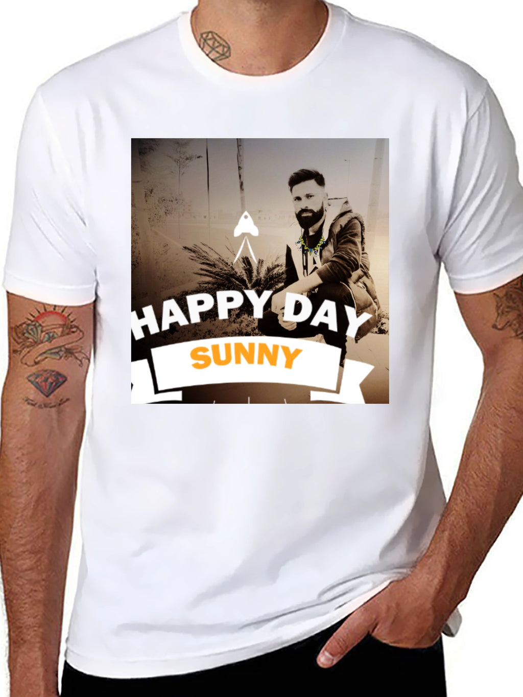 Happy Day Sunny Black Graphic T-Shirt
