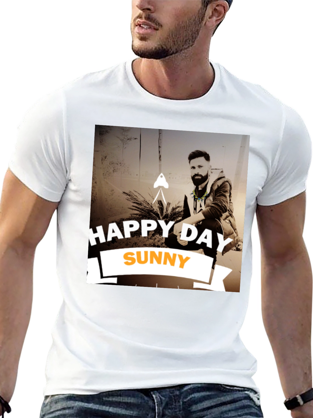 Happy Day Sunny Black Graphic T-Shirt