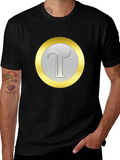 Letter T Graphic Tee - Classic Black Cotton