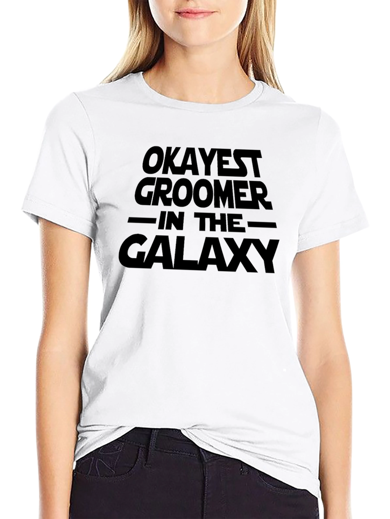 Okayest Groomer in the Galaxy Black T-Shirt