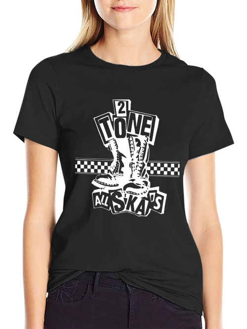 2 Tone All Skas Graphic Black T-Shirt