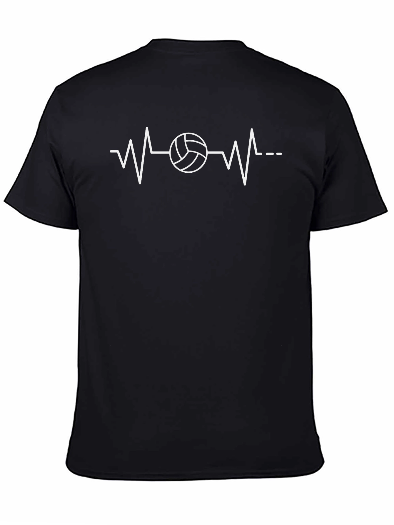 Volleyball Heartbeat Graphic Tee - Black