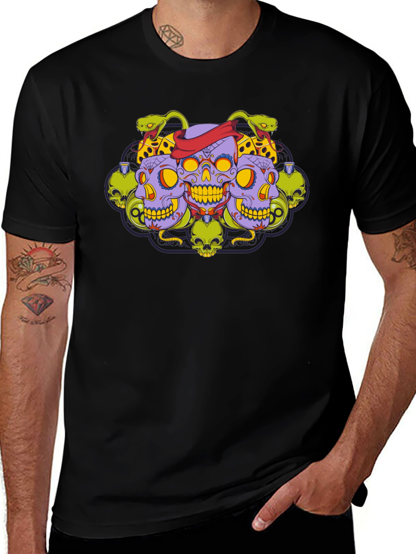Skull & Serpent Graphic Tee - Edgy Style