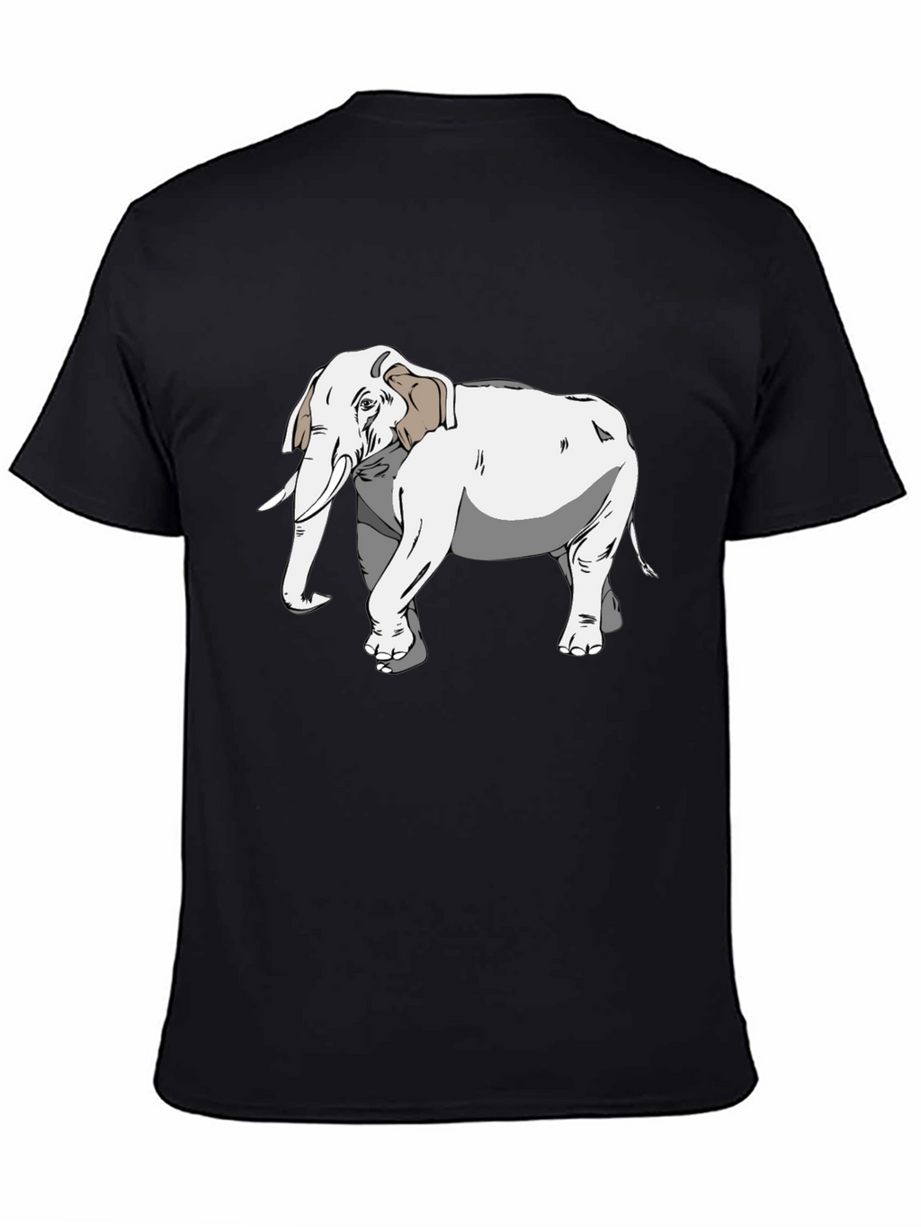 Elephant Graphic Print Black T-Shirt