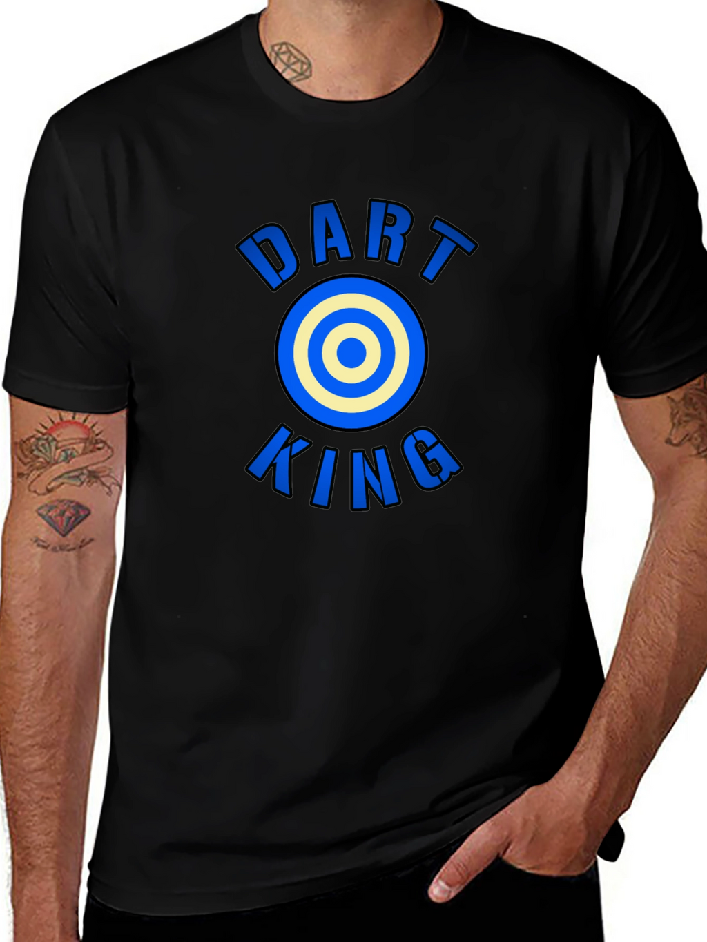 Dart King Graphic Tee - Black Casual T-Shirt