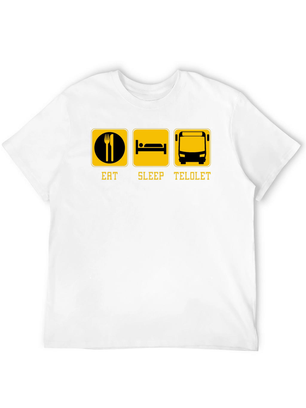 Eat Sleep Telolet Graphic Tee - Black Crew Neck
