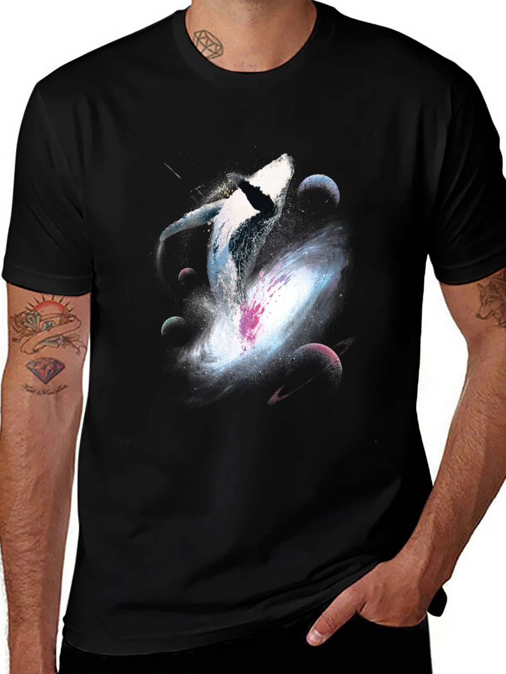 Whale Galaxy Graphic T-Shirt