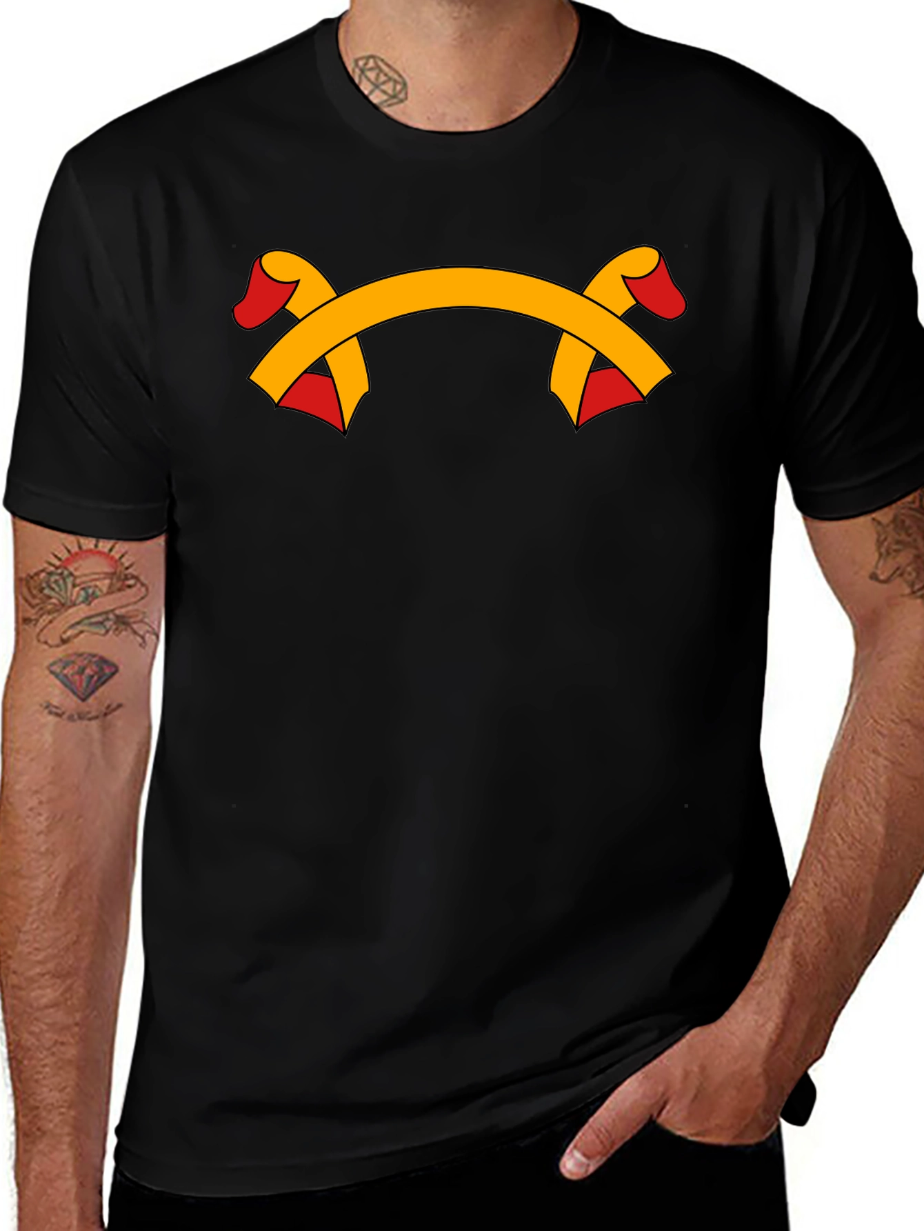 Ribbon Graphic Black T-Shirt