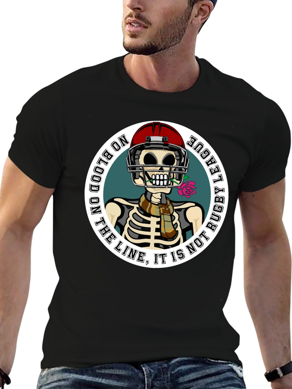 Rugby League Skeleton Graphic T-Shirt