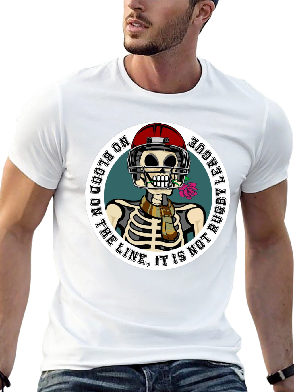 Rugby League Skeleton Graphic T-Shirt