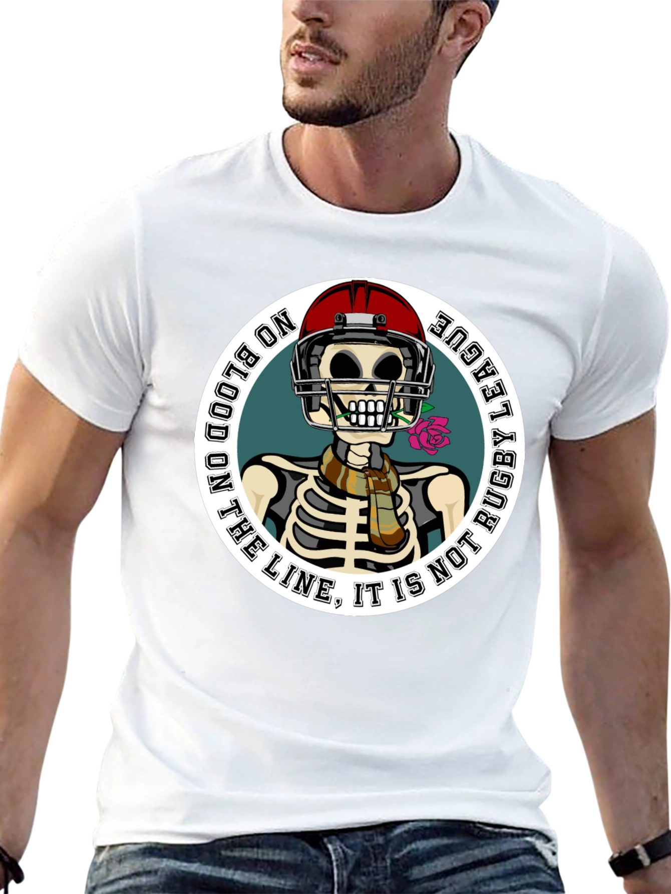 Rugby League Skeleton Graphic T-Shirt