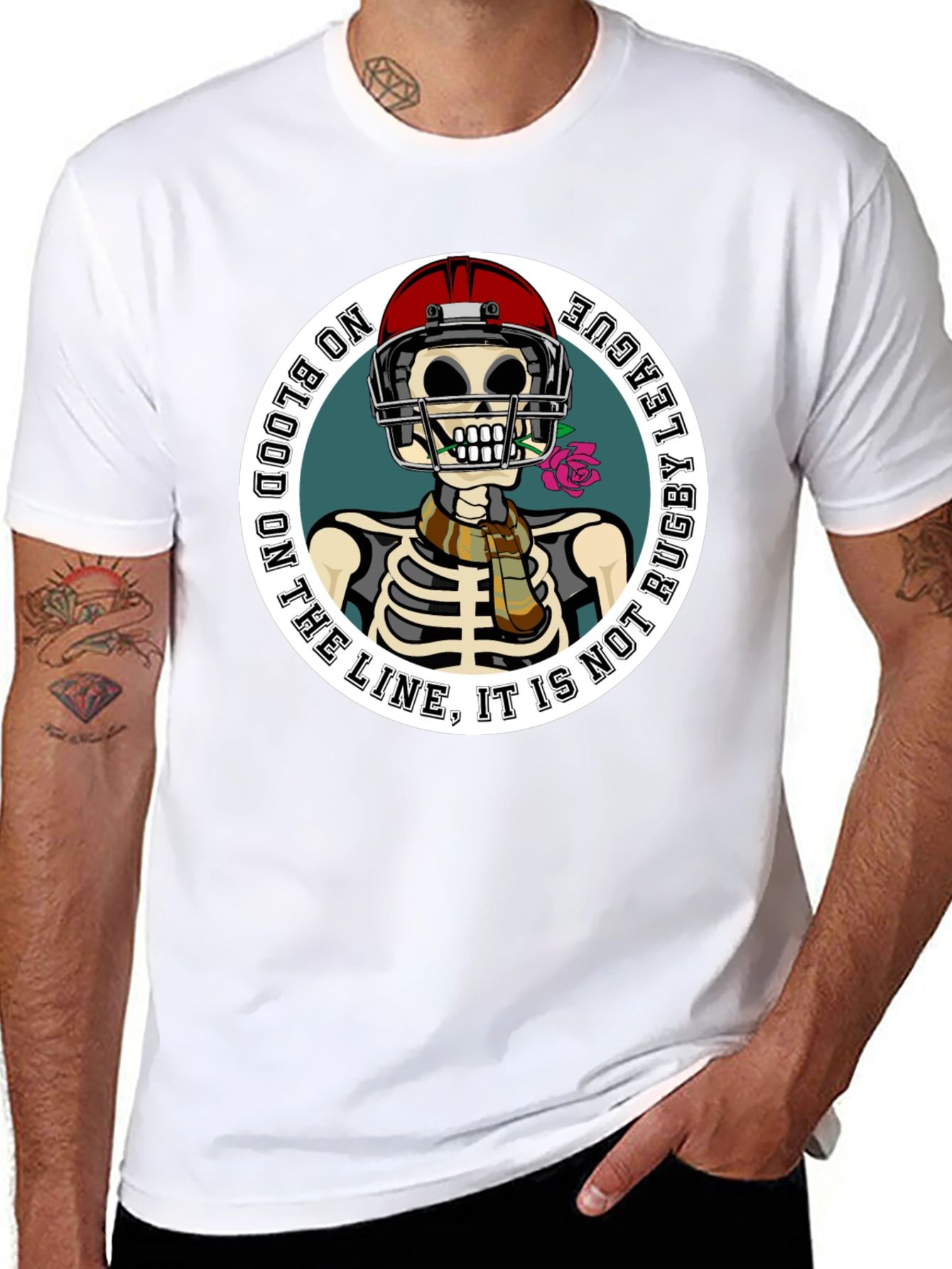 Rugby League Skeleton Graphic T-Shirt