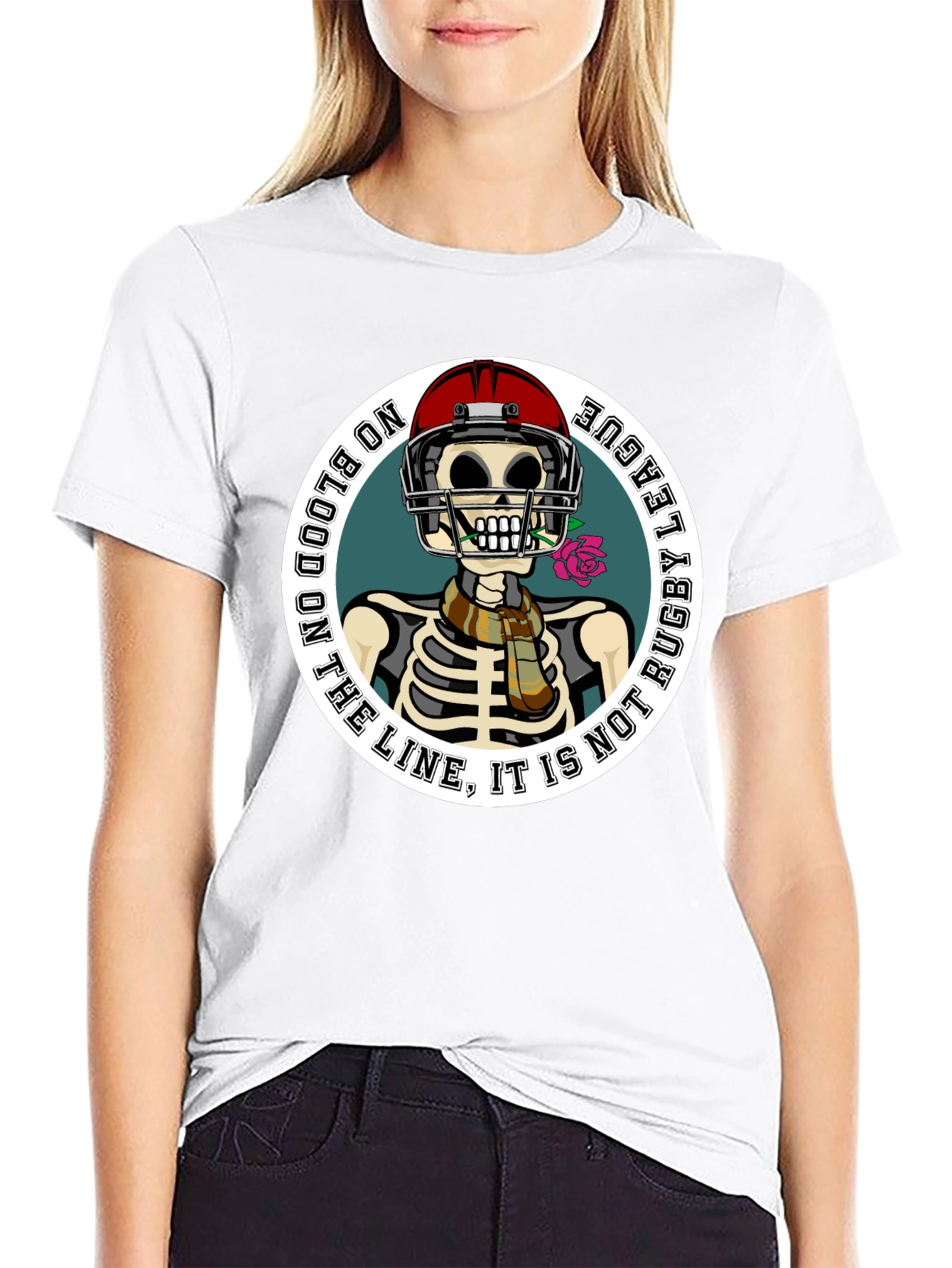 Rugby League Skeleton Graphic T-Shirt