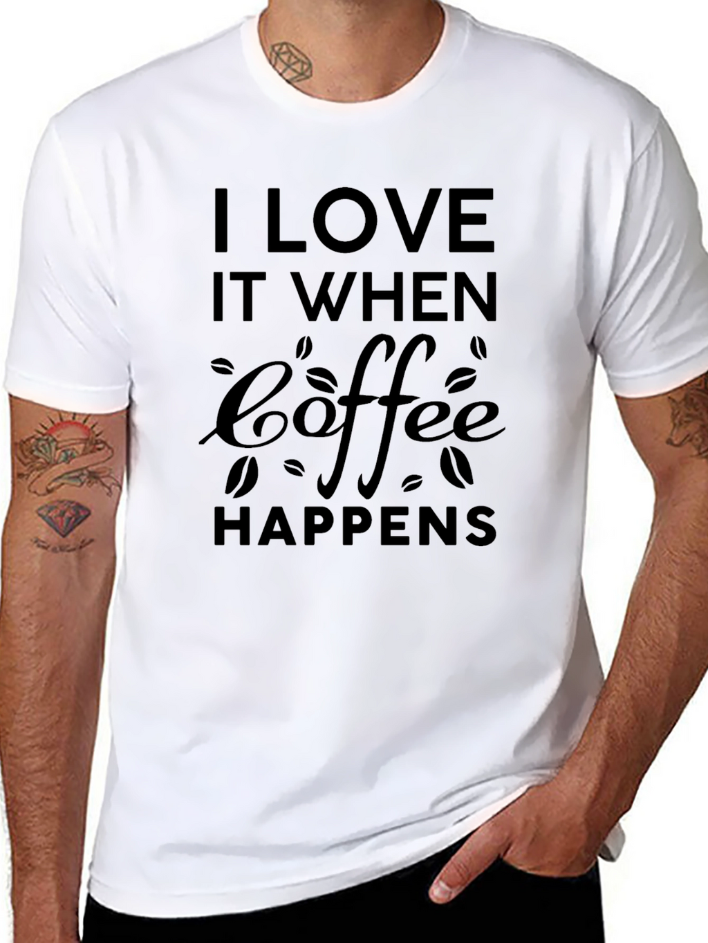 Coffee Happens Black Graphic Tee