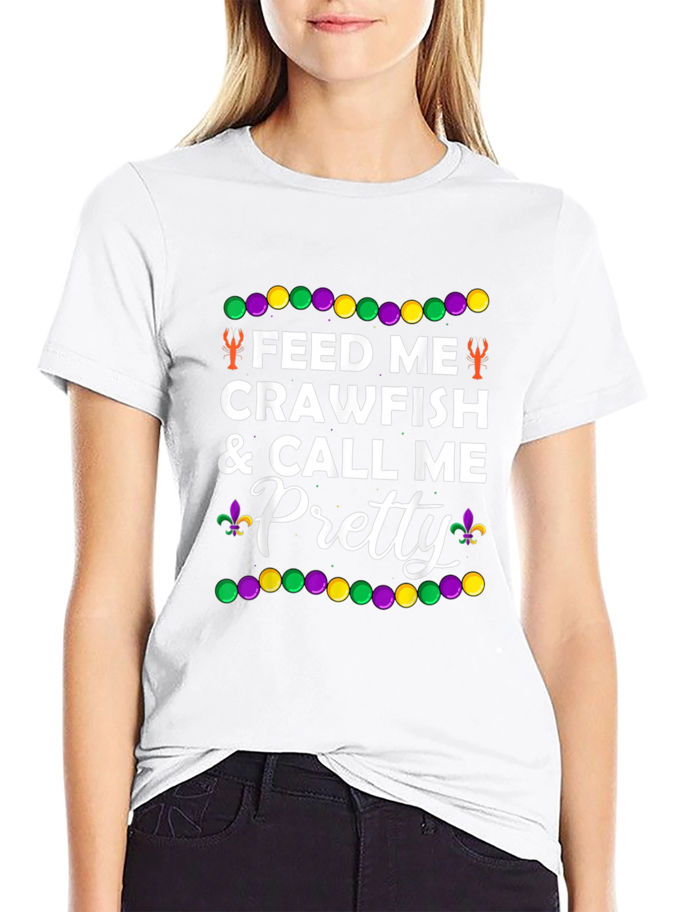 Feed Me Crawfish Mardi Gras T-Shirt