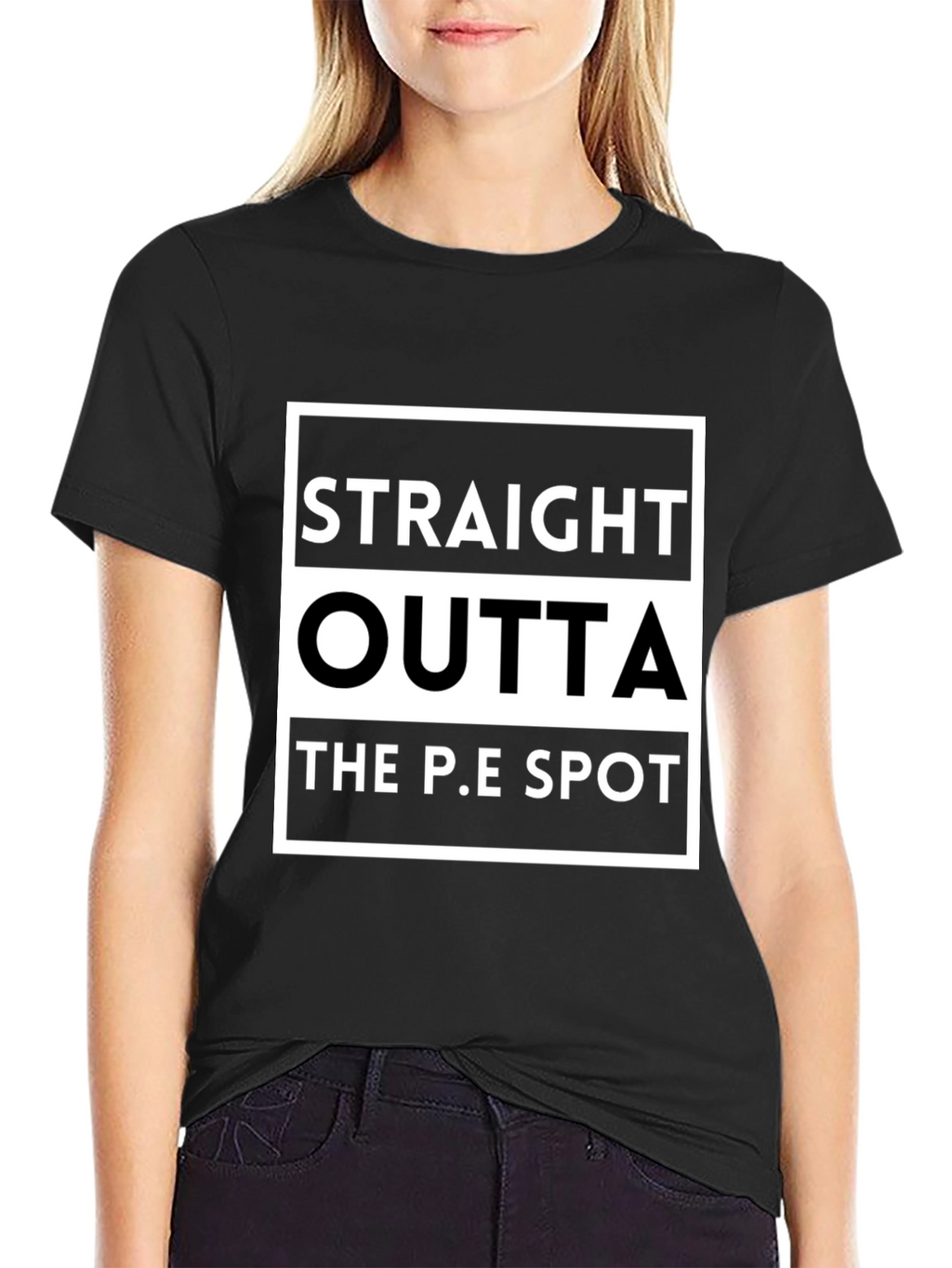 Straight Outta The P.E Spot Black T-Shirt