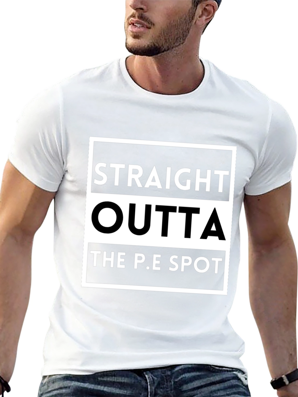 Straight Outta The P.E Spot Black T-Shirt