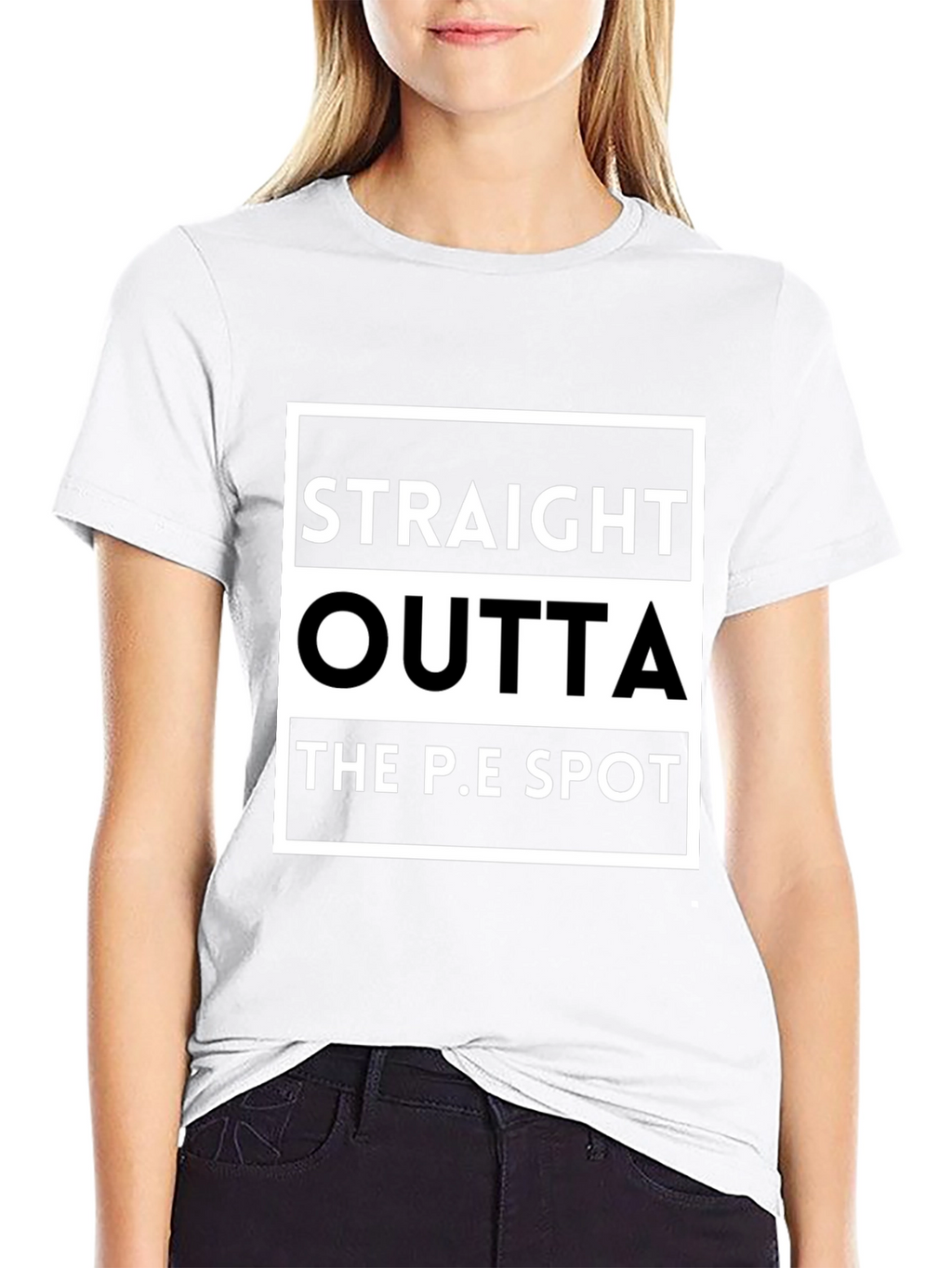 Straight Outta The P.E Spot Black T-Shirt