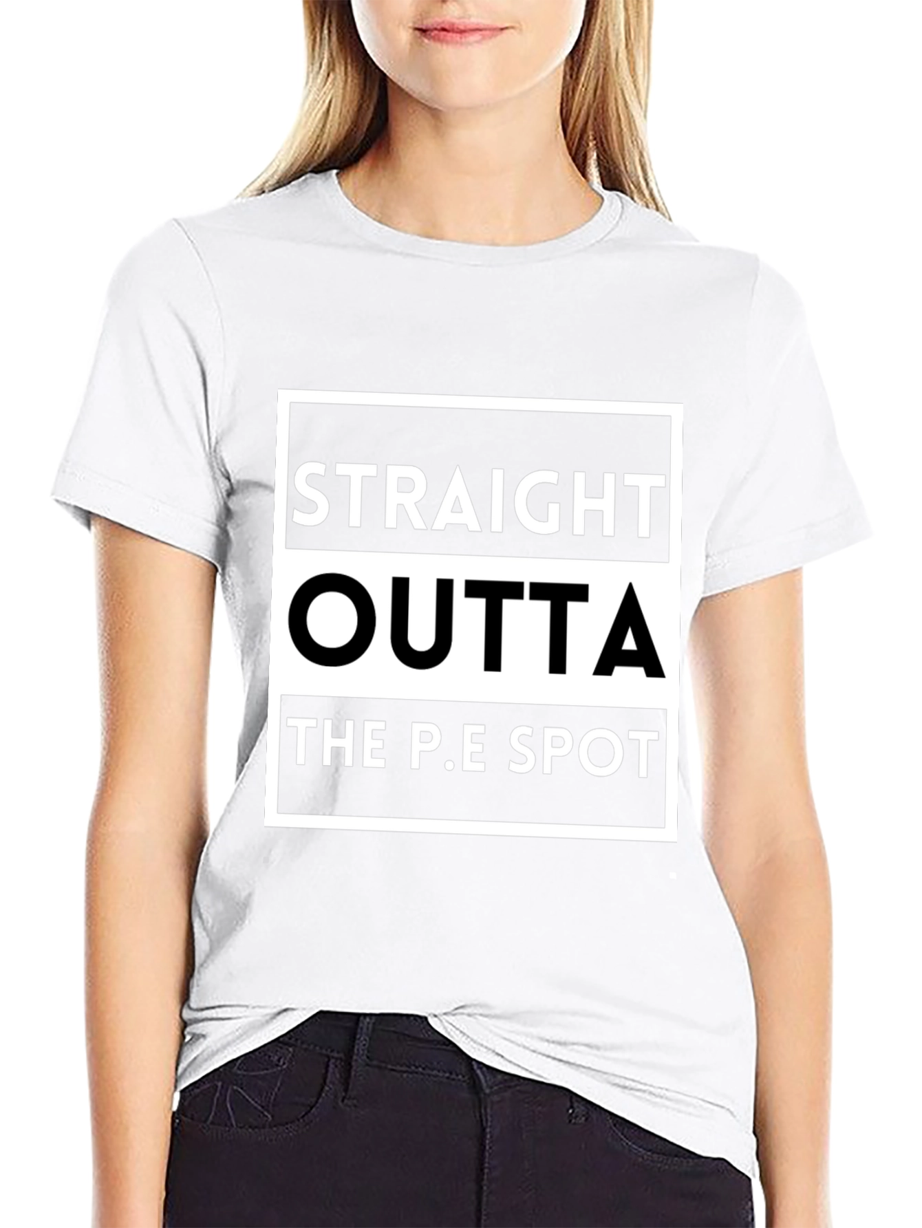 Straight Outta The P.E Spot Black T-Shirt
