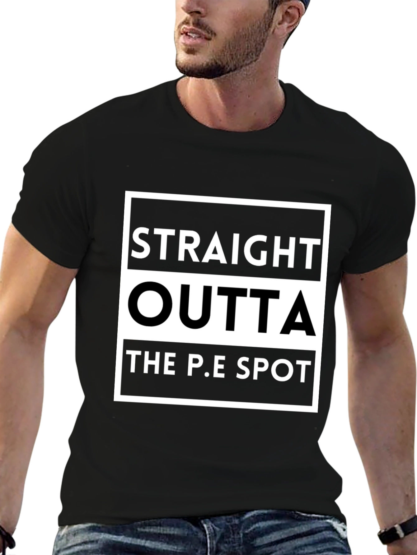 Straight Outta The P.E Spot Black T-Shirt
