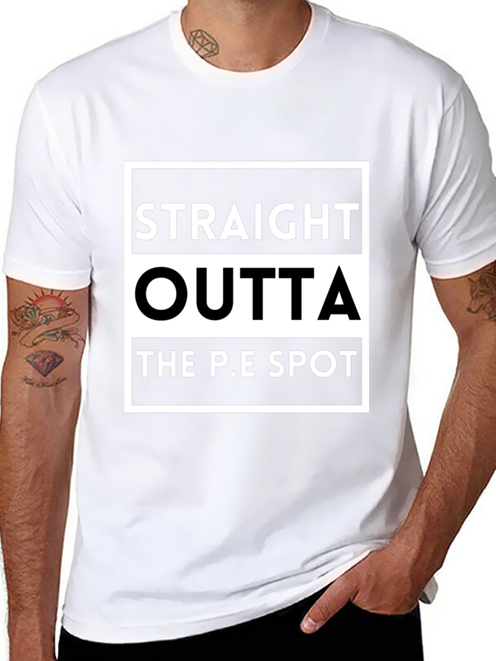 Straight Outta The P.E Spot Black T-Shirt