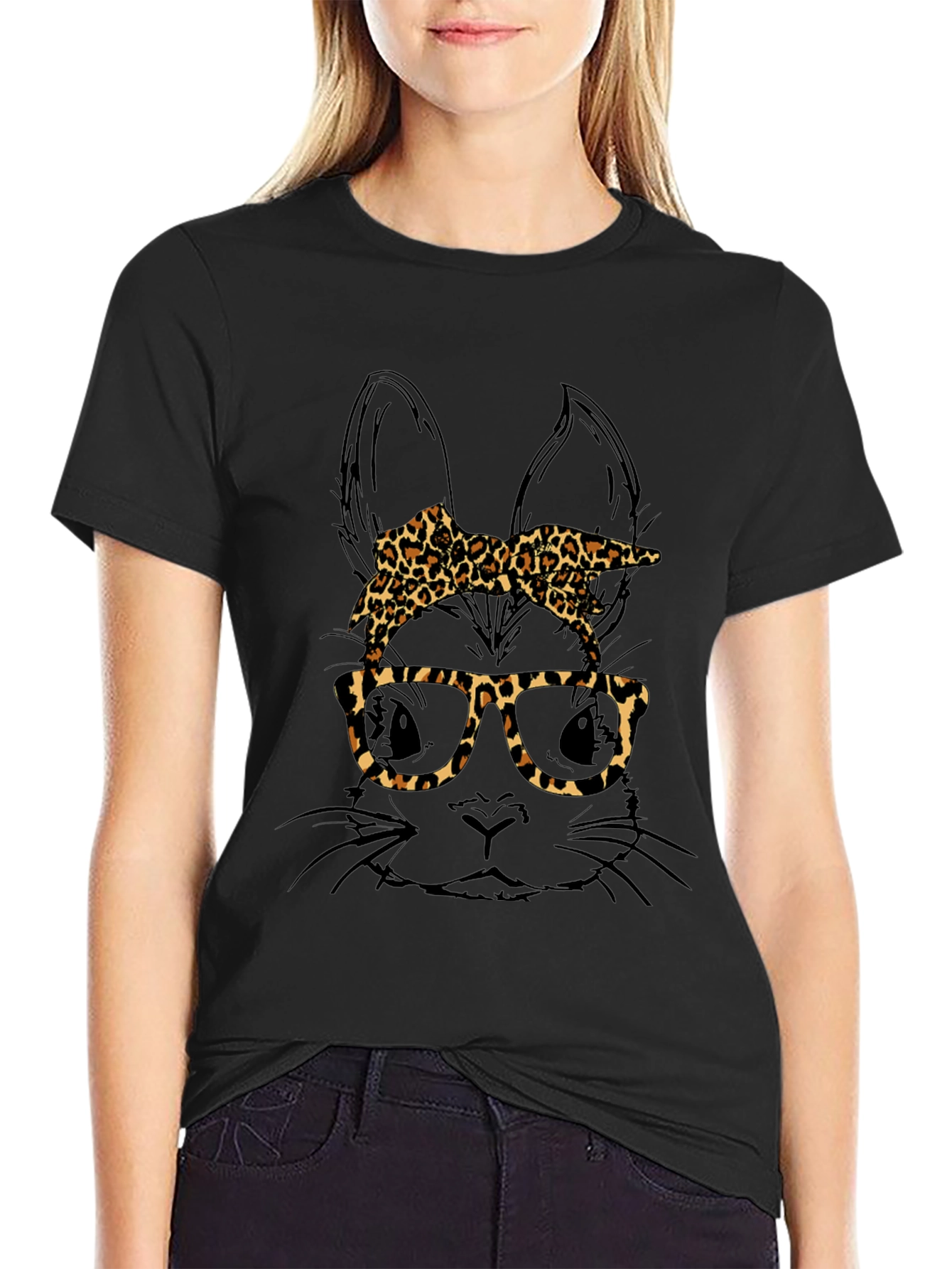 Bunny Leopard Print T-Shirt - Unique Easter Style