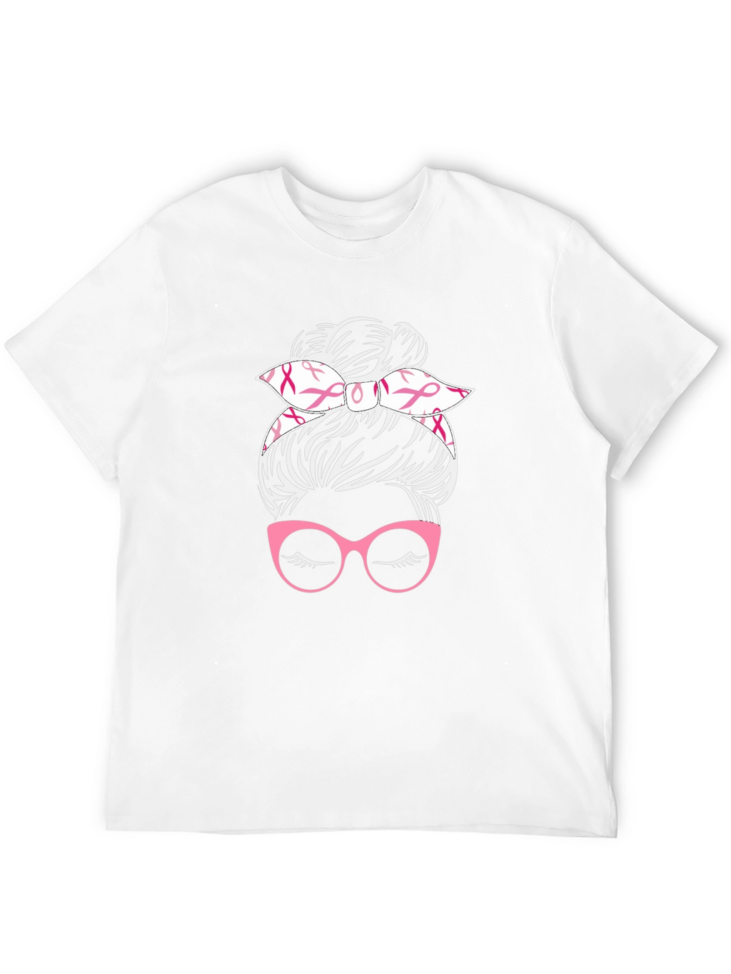 Messy Bun Breast Cancer Awareness T-Shirt