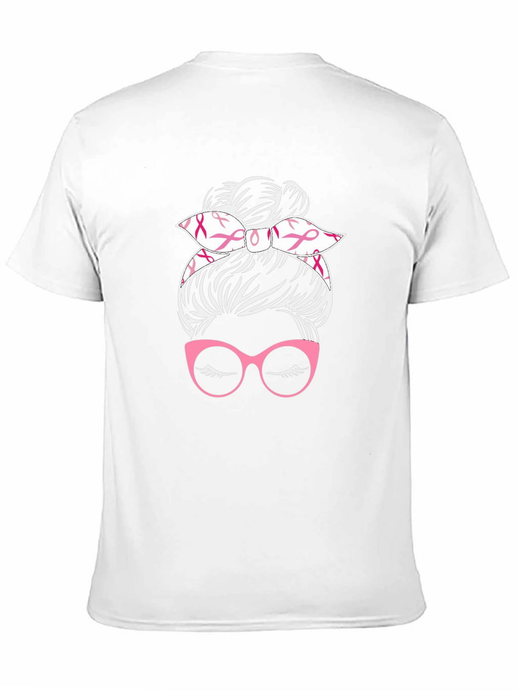 Messy Bun Breast Cancer Awareness T-Shirt