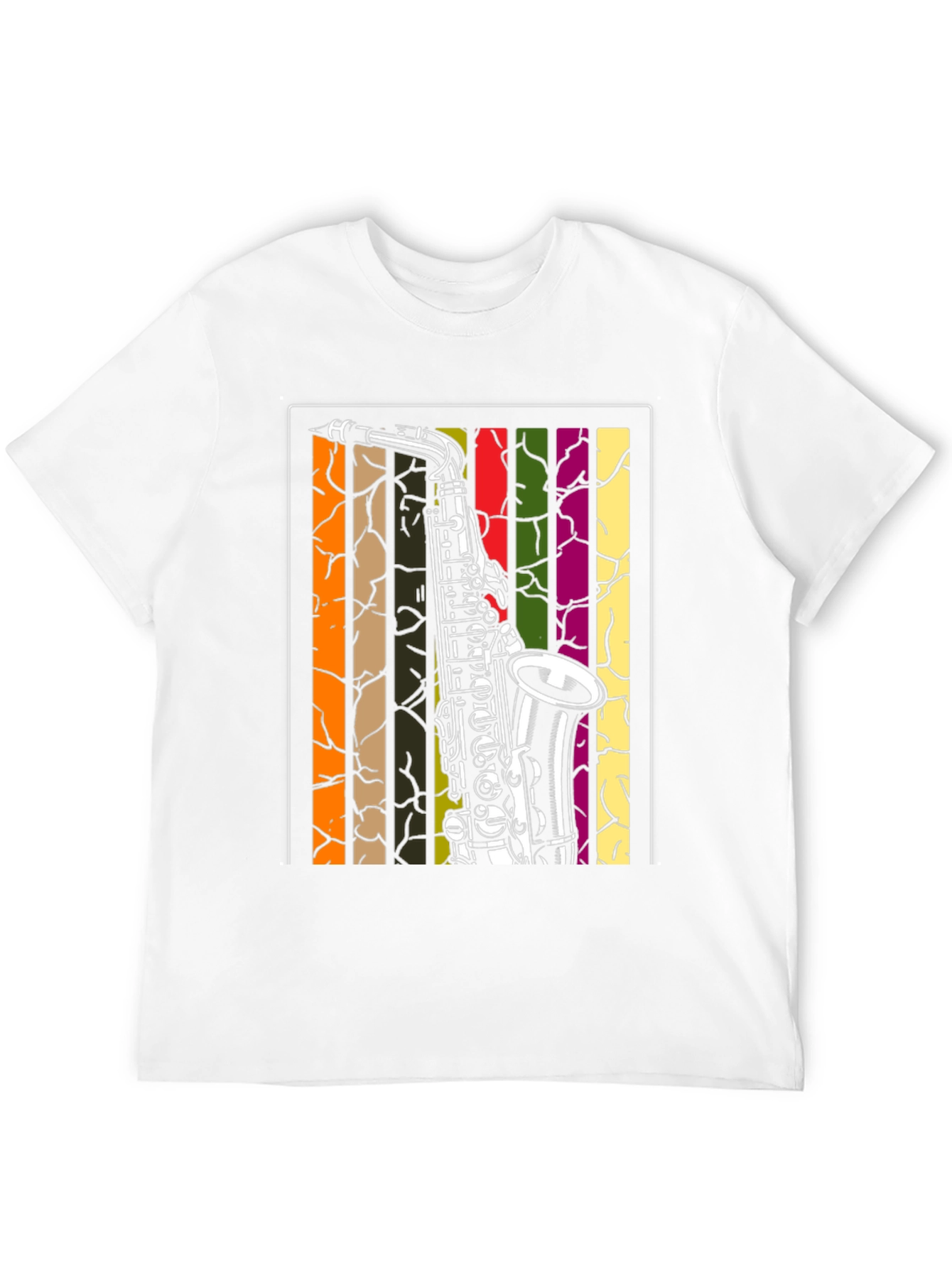 Saxophone Graphic Tee - Retro Music Lover Shirt