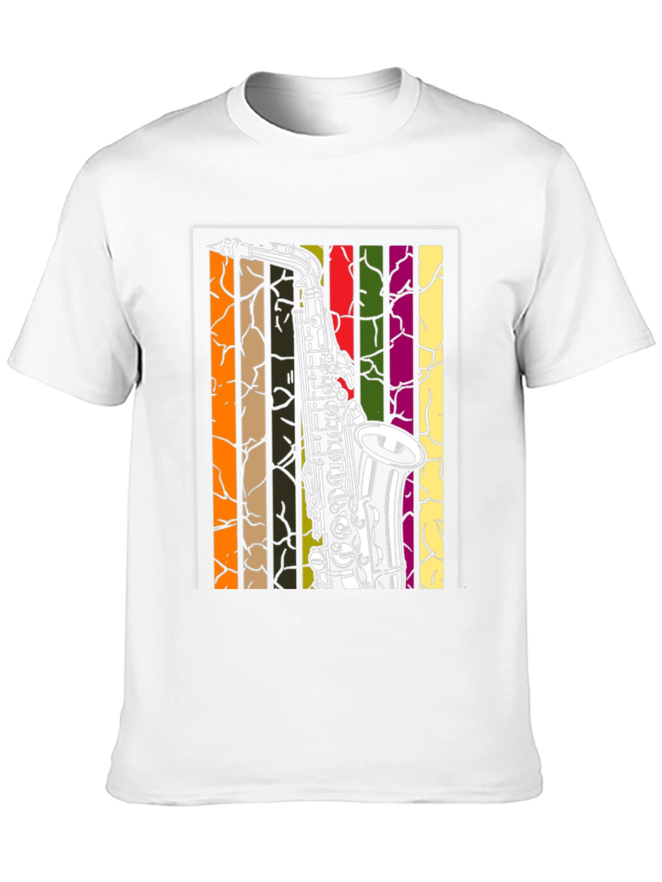 Saxophone Graphic Tee - Retro Music Lover Shirt