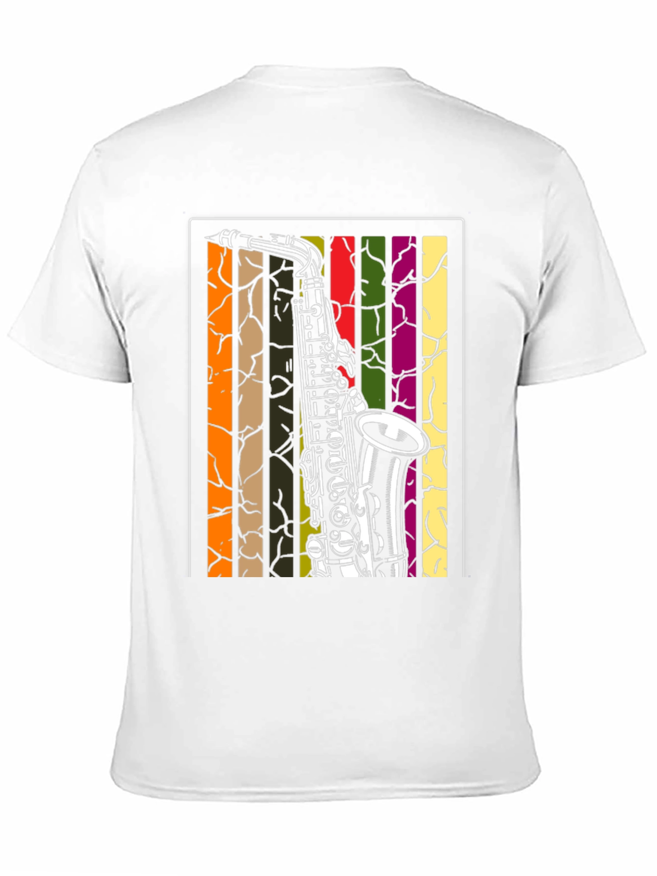 Saxophone Graphic Tee - Retro Music Lover Shirt