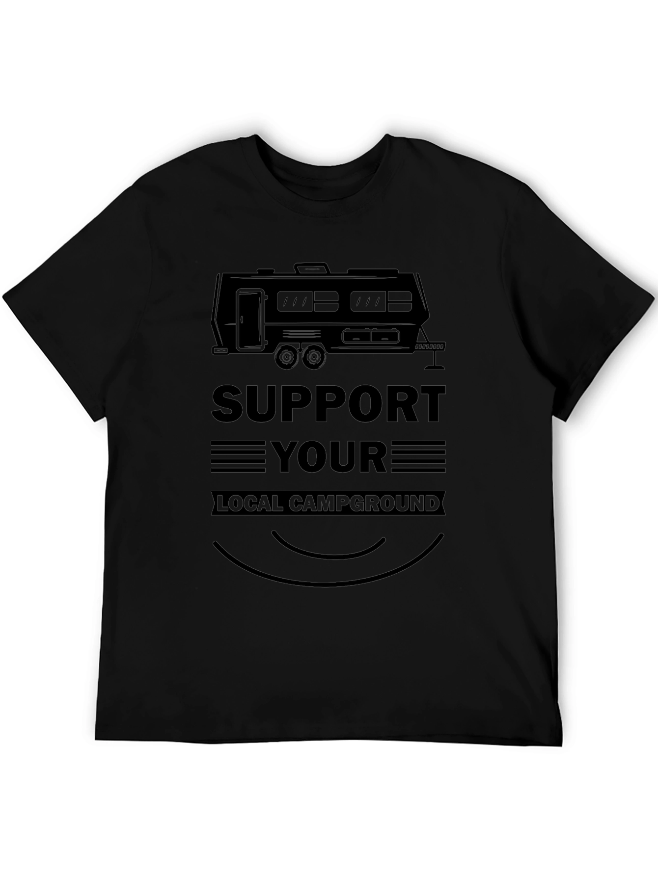 Support Your Local Campground Black Graphic Tee