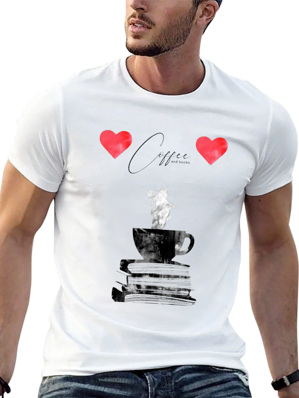 Coffee and Books Graphic Tee - Unisex Black T-Shirt