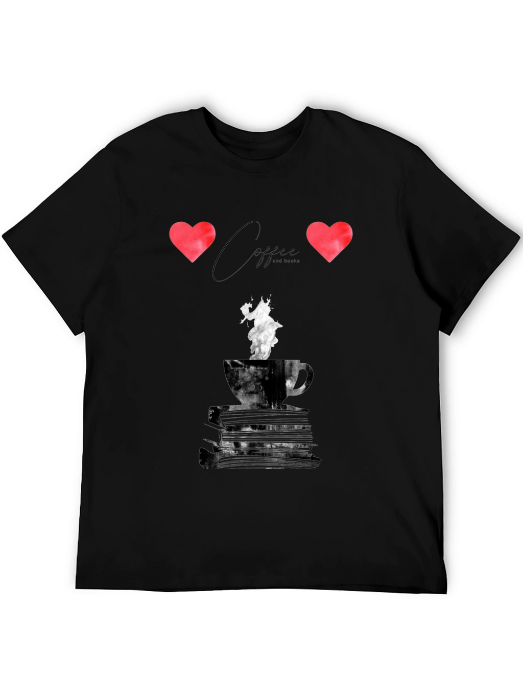Coffee and Books Graphic Tee - Unisex Black T-Shirt