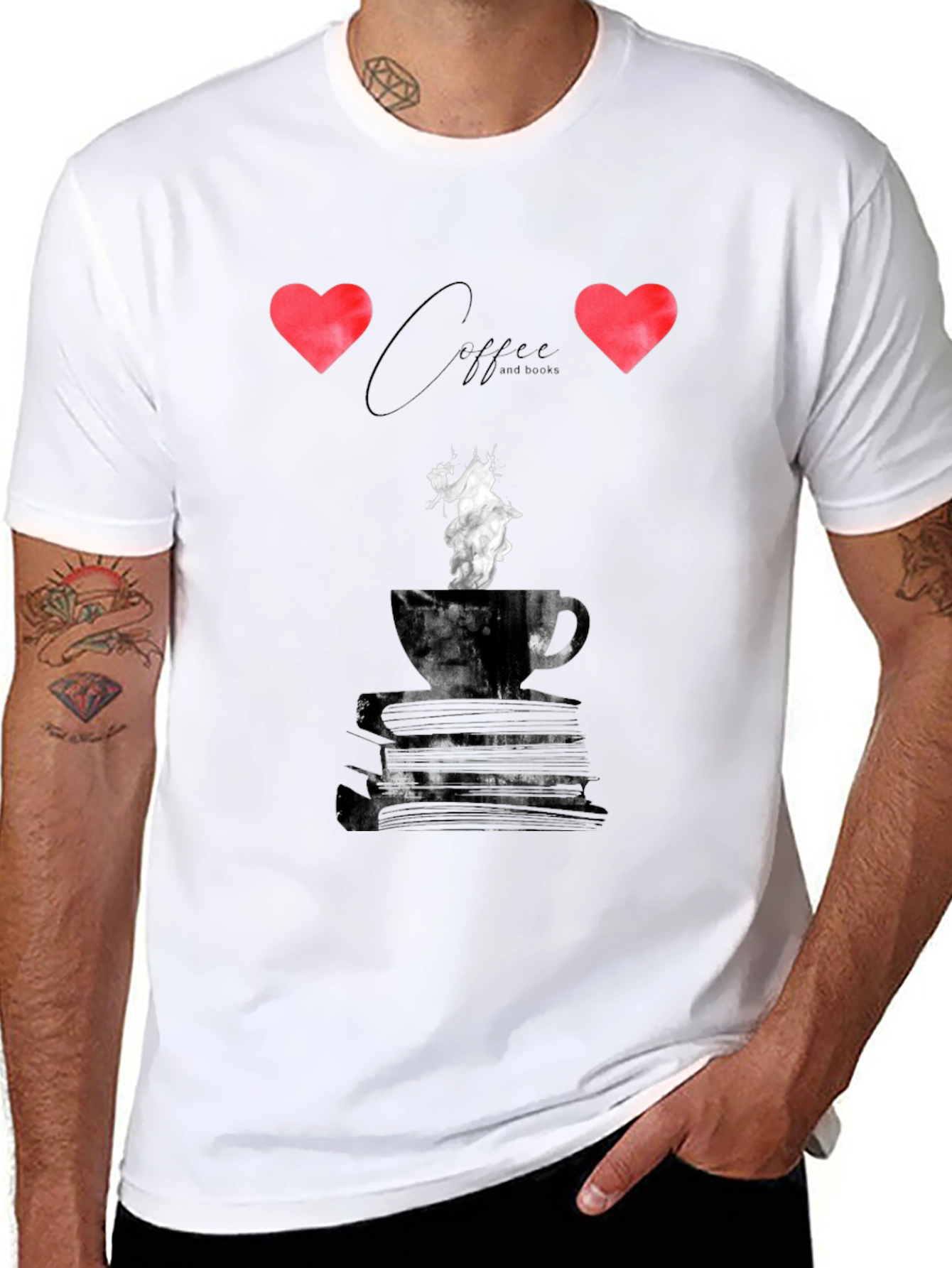 Coffee and Books Graphic Tee - Unisex Black T-Shirt